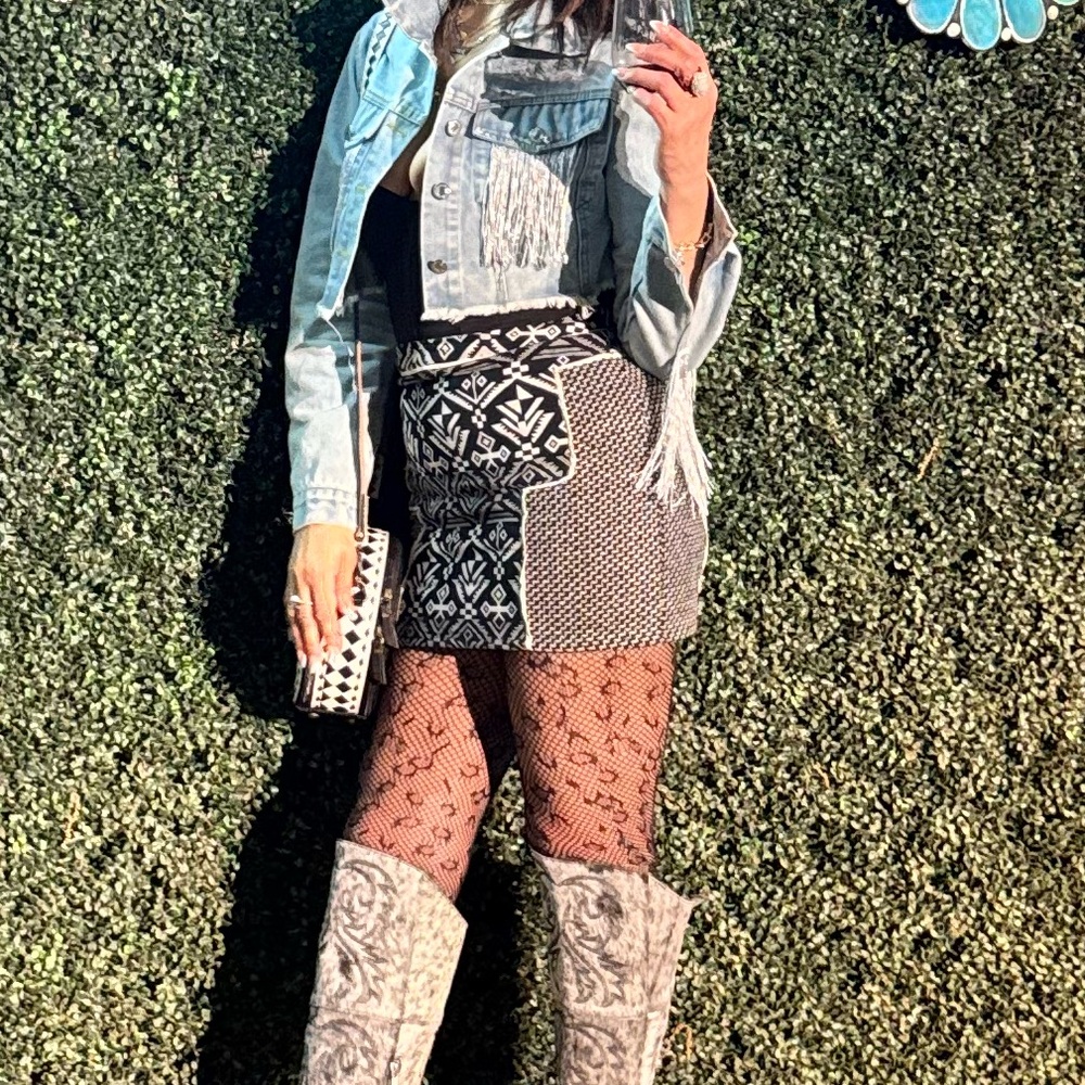 Stylish Denim Jacket and Lace Outfit